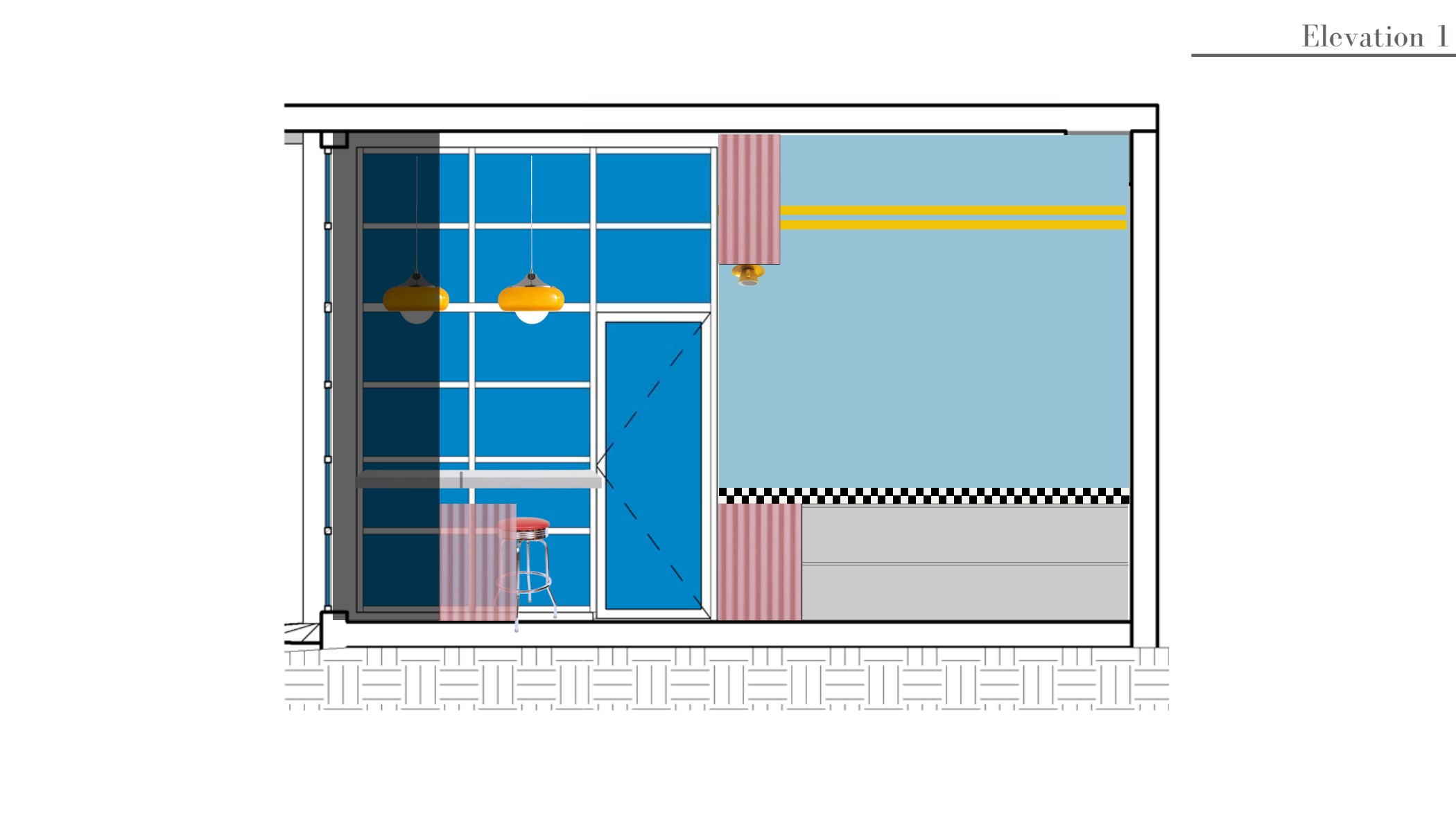 Proposed interior elevation