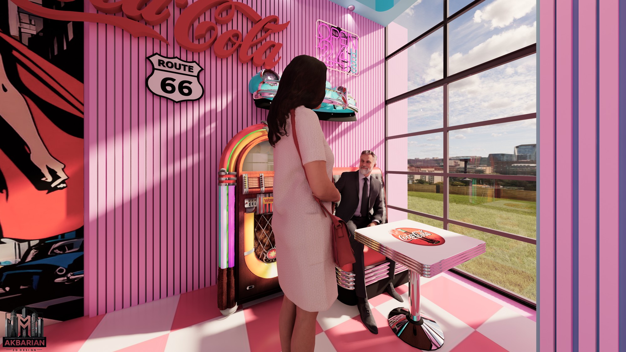 Proposed café seating rendering